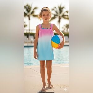 Nwt Wonder Nation Girls terry tank top swim cover up Size Large 10/12 pool beach